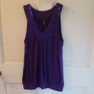 Purple sequined top  by Cable & Guage sz M